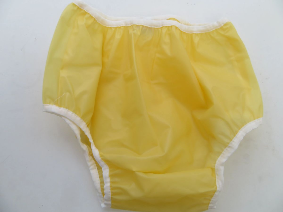 *Adult Baby / Pale mustard Yellow Plastic Pants in Size Large & XL